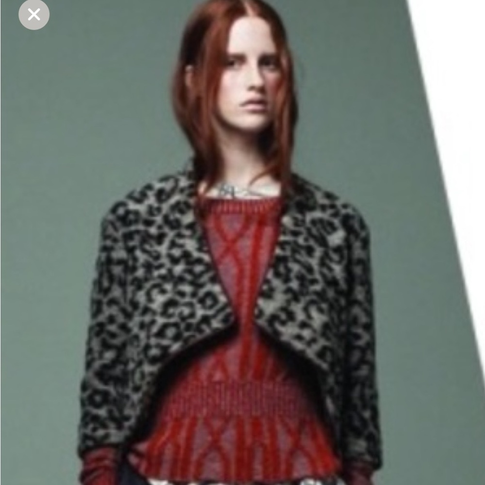Thakoon Addition wool leopard crop jacket